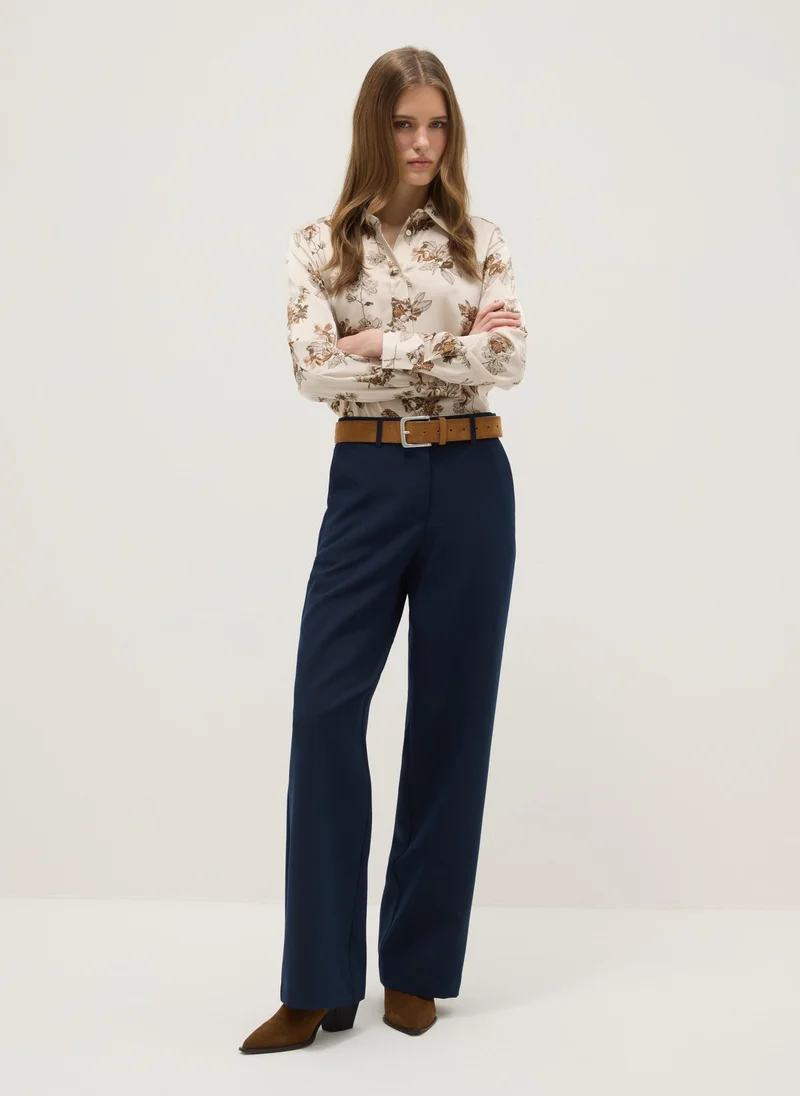 Ovs OVS Multicolour Long Sleeve Satin Shirt With Floral Pattern, Regular Fit