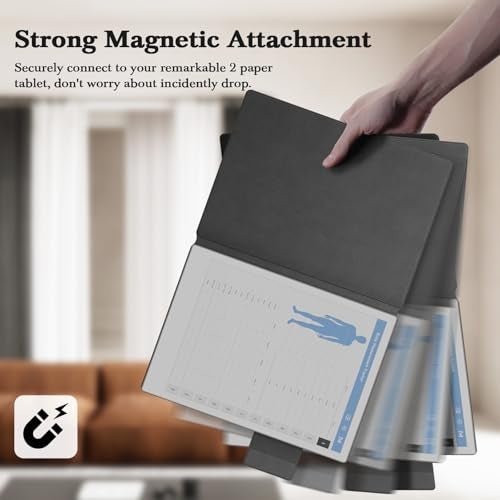 Ayotu Case for Remarkable Paper Pro, Premium PU Leather Book Folio with Pen-Buckle, Smart Magnetic Cover for Remarkable Paper Pro 11.8" Color Tablet Only, Bundle with Premium Membership (Black) - Image 3