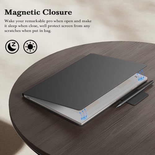 Ayotu Case for Remarkable Paper Pro, Premium PU Leather Book Folio with Pen-Buckle, Smart Magnetic Cover for Remarkable Paper Pro 11.8" Color Tablet Only, Bundle with Premium Membership (Black) - Image 5