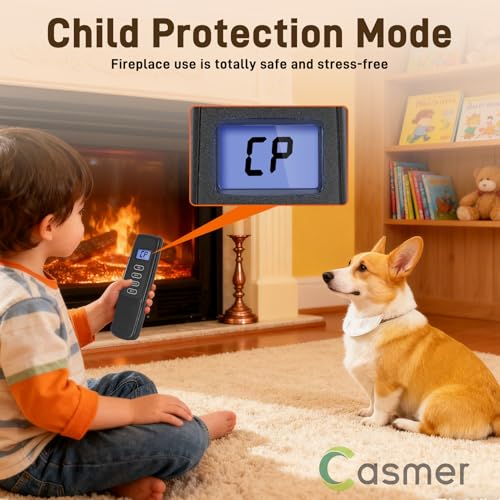 Casmer Universal Fireplace Remote Control Kit,Fit skytech 1420-A,1420TH-A,1001-A,1001TH-A,durablow TR1003, Napoleon F45,Acumen RCK-IW,Ambient RCB and More,Dual Power,Child Safety Lock,for Millivolt Valve - Image 3