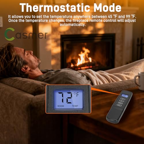 Casmer Universal Fireplace Remote Control Kit,Fit skytech 1420-A,1420TH-A,1001-A,1001TH-A,durablow TR1003, Napoleon F45,Acumen RCK-IW,Ambient RCB and More,Dual Power,Child Safety Lock,for Millivolt Valve - Image 4