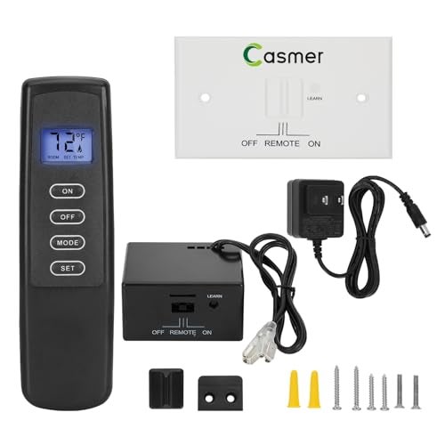 Casmer Universal Fireplace Remote Control Kit,Fit skytech 1420-A,1420TH-A,1001-A,1001TH-A,durablow TR1003, Napoleon F45,Acumen RCK-IW,Ambient RCB and More,Dual Power,Child Safety Lock,for Millivolt Valve - Image 1