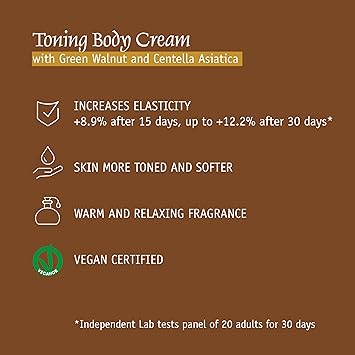 Prija Toning Body Cream Boosts Hydration and Elasticity with Avocado Oil and Green Walnut Extract Lightly Scented Vegan Friendly Moisturising Body Cream with Centella Asiatica 380ml - Image 5