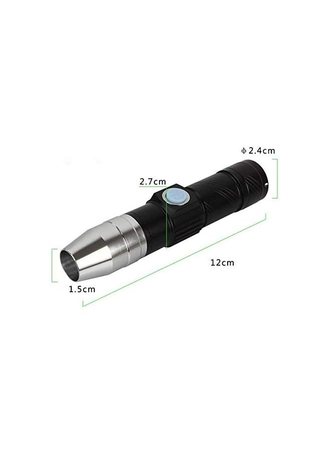 PROMASS promass UV Flashlight USB Rechargeable for Pet Urine,365nm Black Light Mini Torch Flash Light 3Modes (Black)  - Image 3