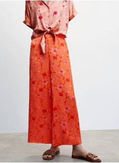 Floral Print Wide Leg Pants