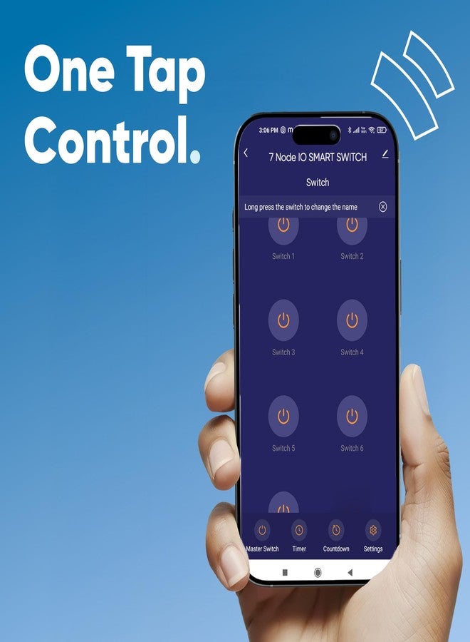 AZIOT 7 Node IO 1 Way Smart Toggle Switch,6 Normal Loads + 1 x 16A Heavy Load,WiFi + Bluetooth,Dual Power Input (Inverter & Raw),Timer Function,Voice Control with Alexa & Google,Made in India - Image 4
