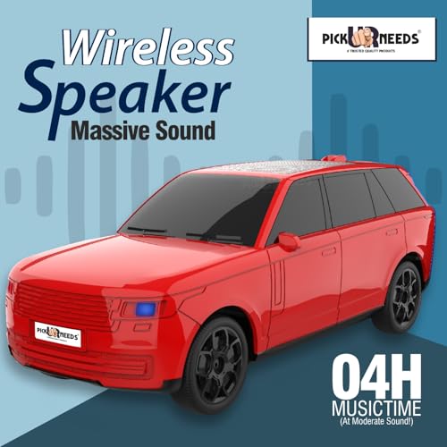 Pick Ur Needs Car Design Wireless Speaker USB/TF Card/FM Support RGB Light 1200mAh Battery 10 W Car Toy Design Bluetooth Speaker (Red) - Image 3