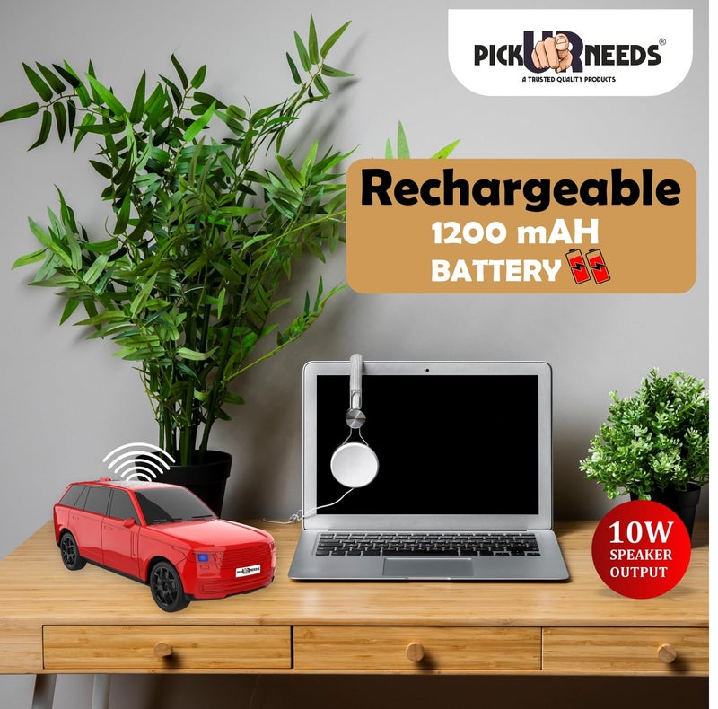Pick Ur Needs Car Design Wireless Speaker USB/TF Card/FM Support RGB Light 1200mAh Battery 10 W Car Toy Design Bluetooth Speaker (Red) - Image 5