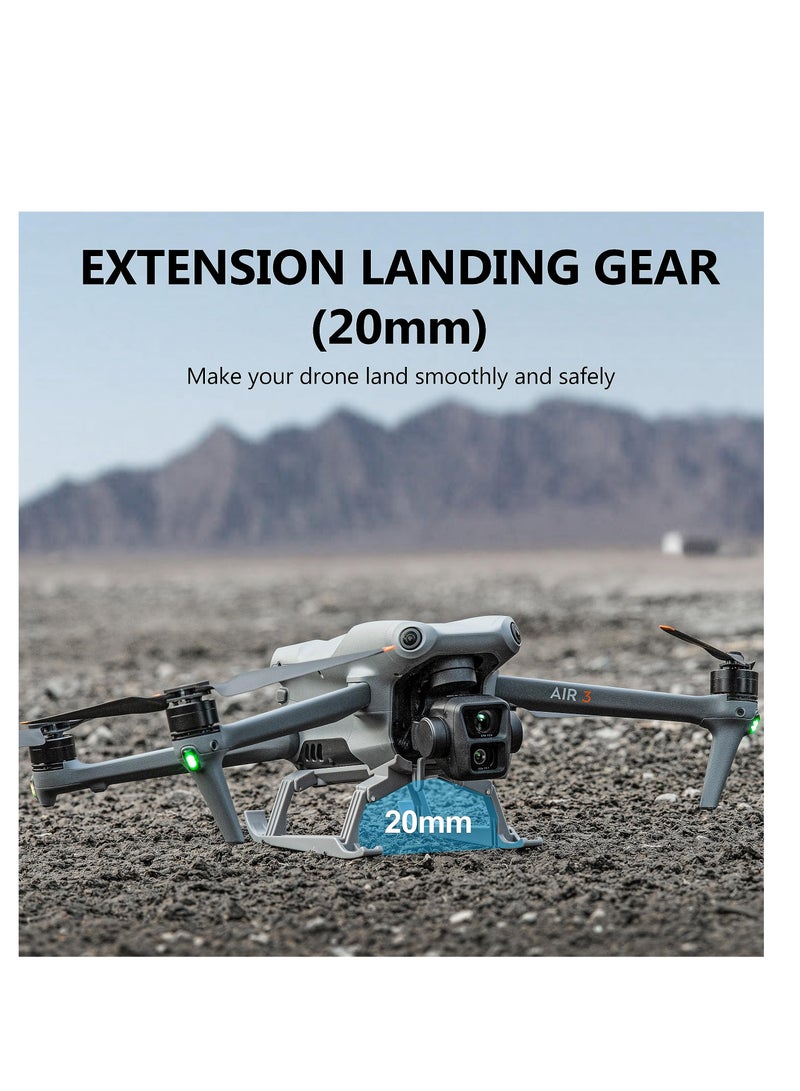 Foldable Landing Gear Kit for DJI Air 3 Drone Accessories Grey Extended Height Leg Set - Image 2