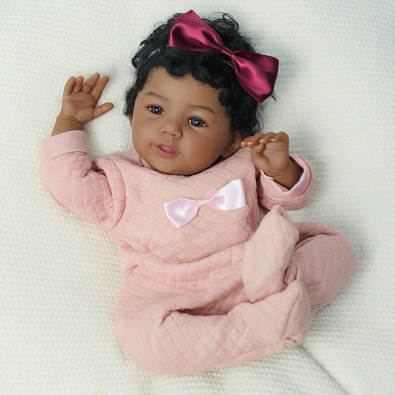 KSBD Realistic Reborn Baby Doll Black Girl 18 Inch Lifelike African American Newborn Real Life Handmade Soft Body with Accessories Gift Set for Kids 3 - Image 2