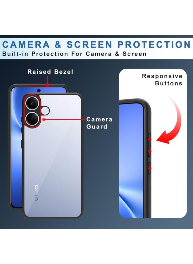 جراب لهاتف Vivo V60 Lite، جراب خلفي صلب شفاف مقاوم للصدمات، جراب مضاد للاصفرار، حماية 360 درجة، جراب خلفي شفاف من مادة TPU لهاتف Vivo V60 Lite - Image 3