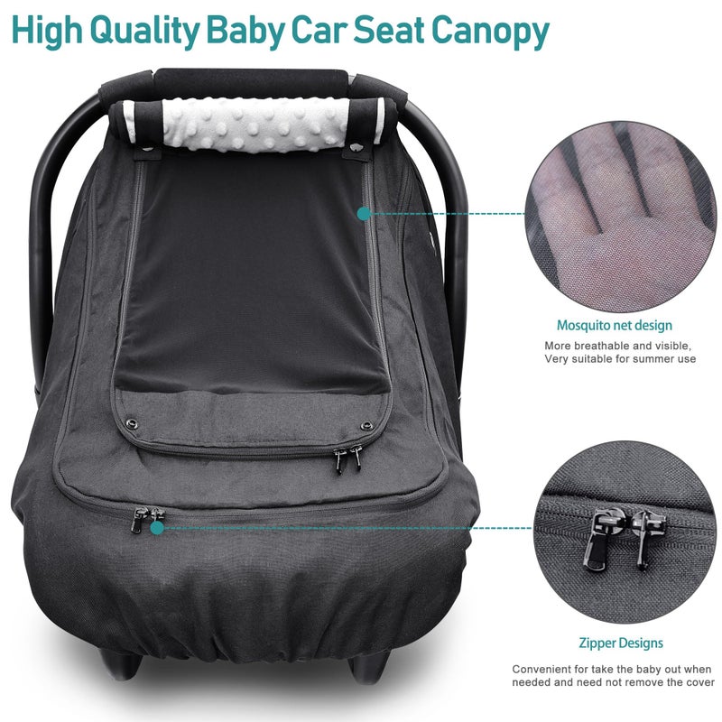 YVMVDV Waterproof Baby Car Seat Coverï¼ŒYVMVDV Patented Cold Weather Carseat Cover for Babies,Infant Car Seat Cover Canopy for Boy Girls,Windproof Car Seat Canopy, Keeps Babies Warm and Cozy Black - Image 5