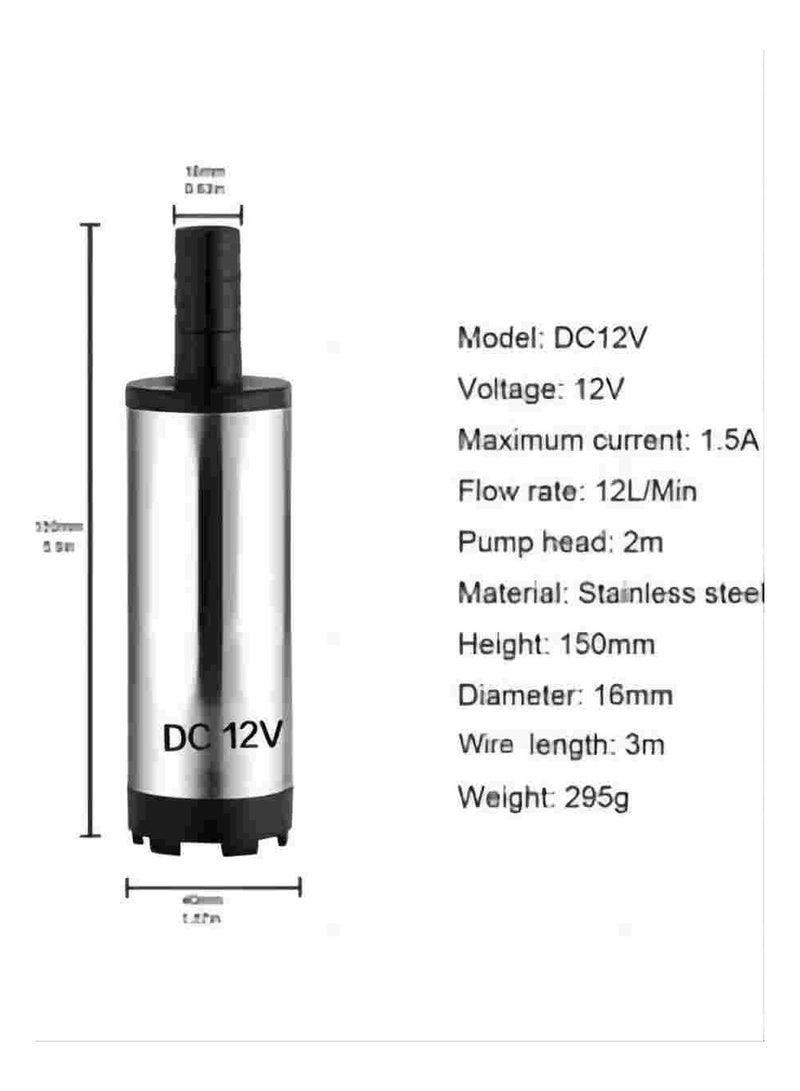 Generic DC 12V Electric Submersible Pump Stainless Steel Submersible Pump for Water Diesel Oil Voltage:12V - Image 2