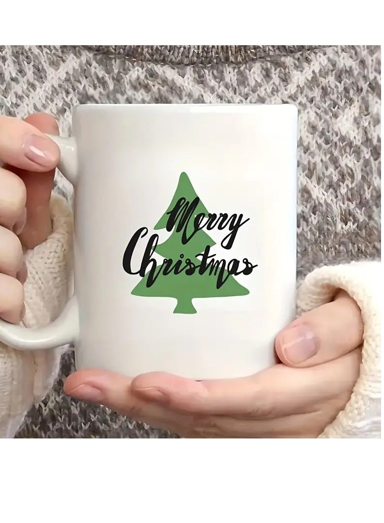 RYN 11oz Ceramic Christmas Coffee Mug with "Merry Christmas" Hand Lettering - Funny Holiday Drinkware for Family, Colleagues, Leaders, and Sisters - Unique Valentine's Day Gift Idea - Image 2