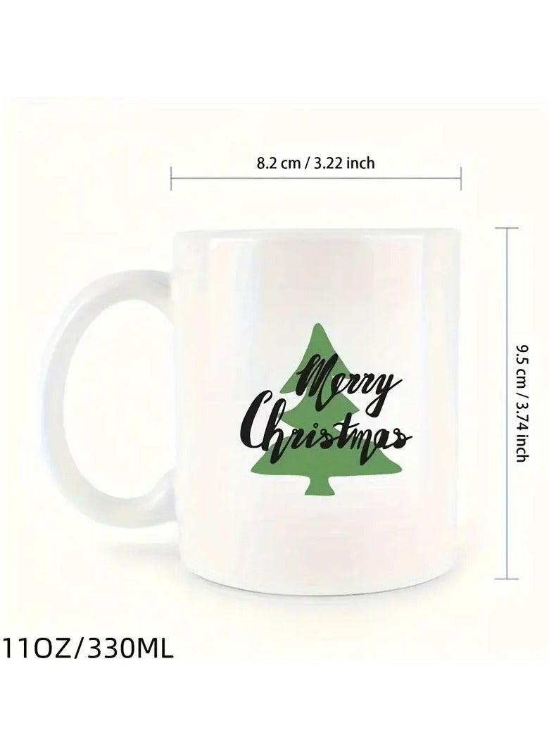 RYN 11oz Ceramic Christmas Coffee Mug with "Merry Christmas" Hand Lettering - Funny Holiday Drinkware for Family, Colleagues, Leaders, and Sisters - Unique Valentine's Day Gift Idea - Image 3