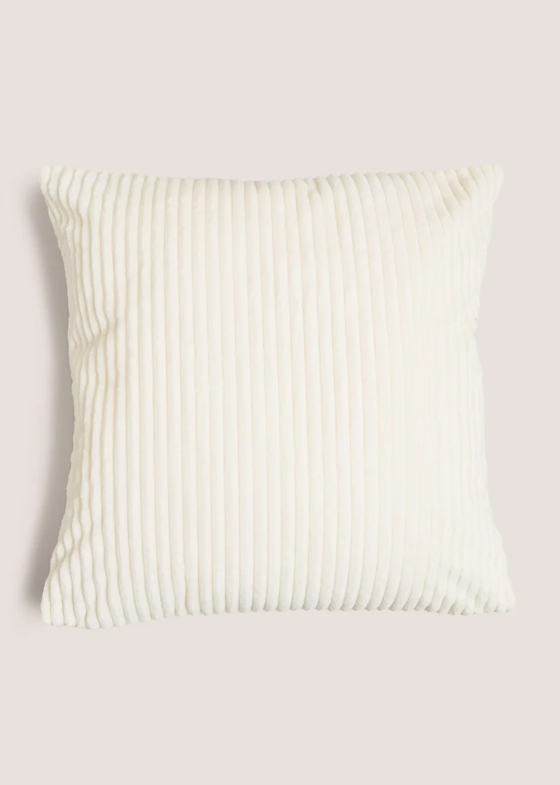 Matalan Cream Ribbed Cushion
