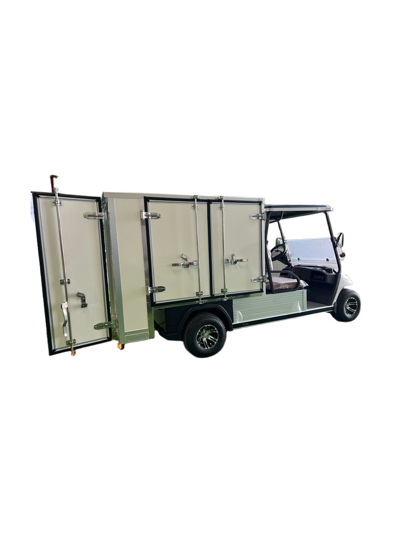 إلفتونق CROWN LT-A827.GC عربة غولف كهربائية – مقعدين مع صندوق شحن مغلق كبير مقسم – بطارية 48V، محرك 5kW – اللون الأبيض موديل 2025 - Image 2