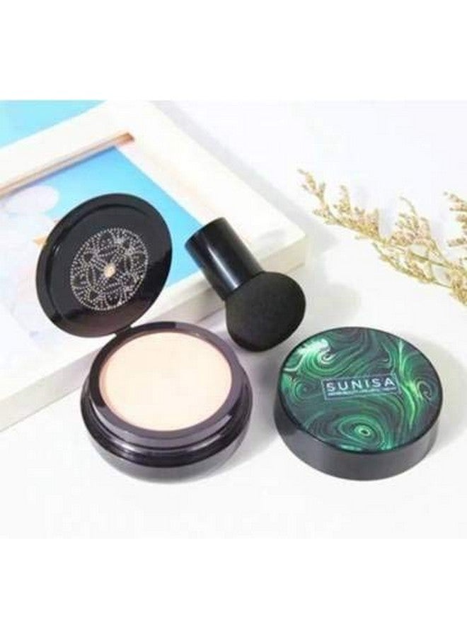 SUNISA BB And CC Cream Foundation With Mushroom Head Air Cushion 20G And Blush Brush For Makeup, Foundation Blusher Brush For Blending Liquid, Compact Powder Brush (Pack of 1), All, Full - Image 2