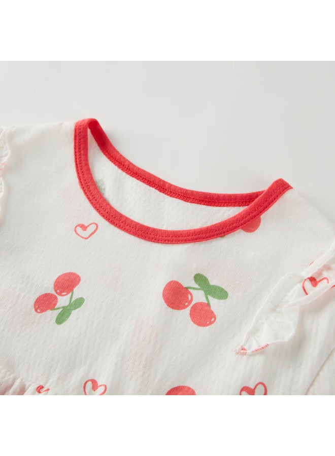 Deesha Girls' Lightweight Short-sleeve Pajama Set, Soft Cotton Skin-friendly Air Conditioning Wear - Image 3