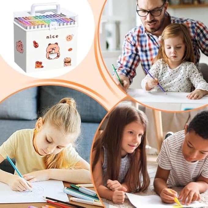 NICE MARKERS, CUTE CAPYBARA PATTERN DRAWING COLOR MARKER, 120 COLORS WASHABLE PROFESSIONAL GRAPHIC DESIGN MARKER, KIDS COLOR MARKER FOR KIDS BEGINNERS, STUDENTS, ARTISTS, HOBBYISTS, COMIC ALBUMS, COLORING - Image 5