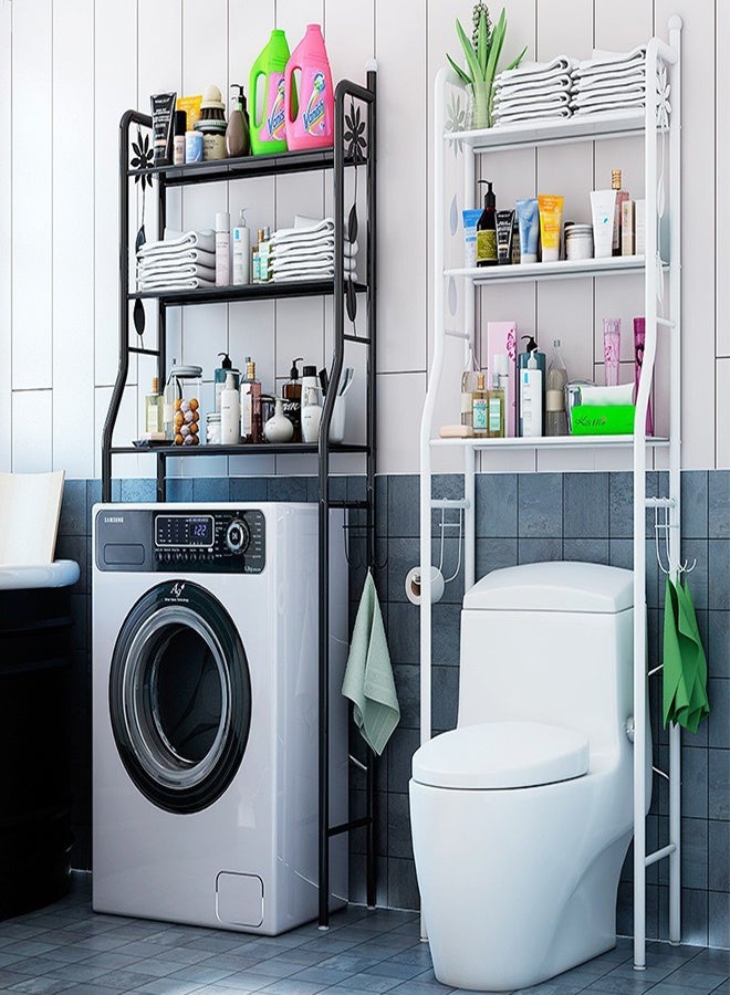 ALMUFARREJ 3-Tier Over Toilet Storage Bathroom Shelving 25x160x47 cm White - Image 4
