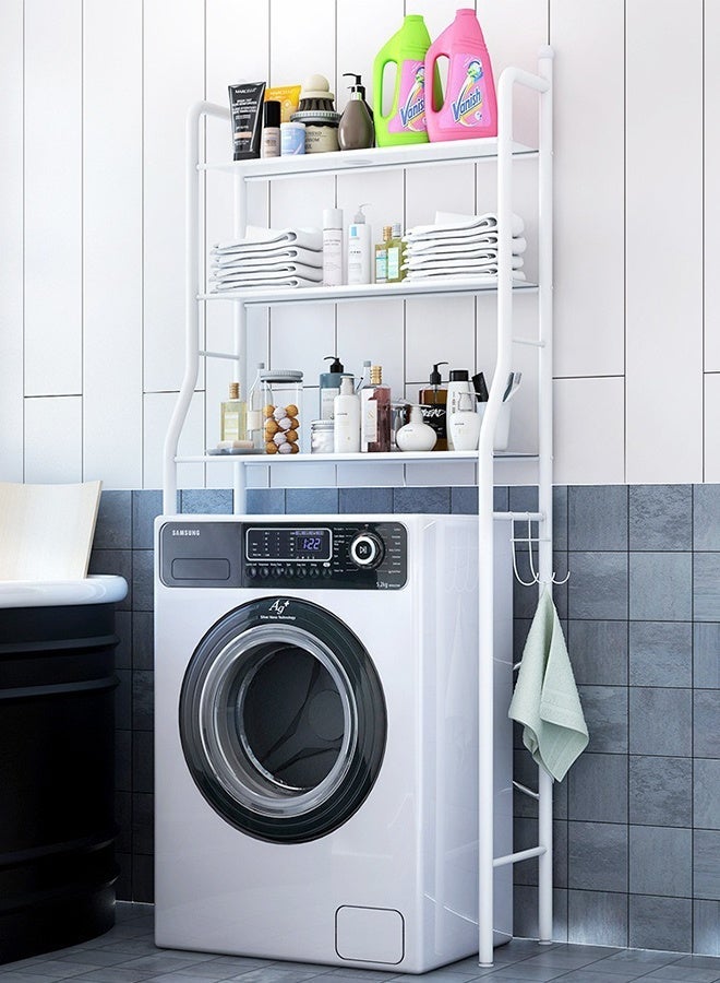 ALMUFARREJ 3-Tier Over Toilet Storage Bathroom Shelving 25x160x47 cm White - Image 1