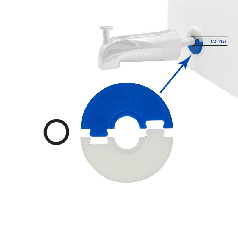 Welvzen 12 Copper Pipe Bathtub Spout Back Sealing Bathroom Finished Wall Protection from Water Leakage Bath Wall Leaking Prevention Disc Seal 1Pack