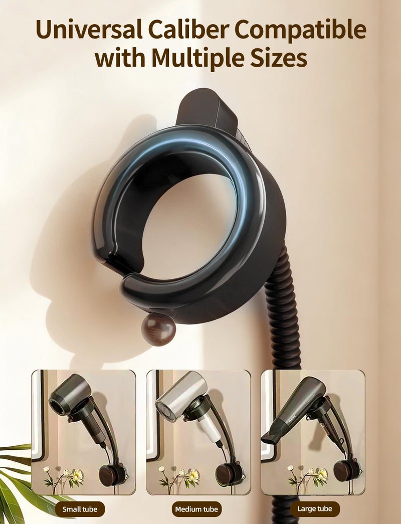Pxonmow Hands Free Hair Dryer Holder Wall Mounted with Suction Cup, No Drill Installation for Damage-Free Walls, 360Â° Adjustable Blow Dryer Holder Fits Most Hair Dryers for Bathroom Organization1 Pack(Black) - Image 5