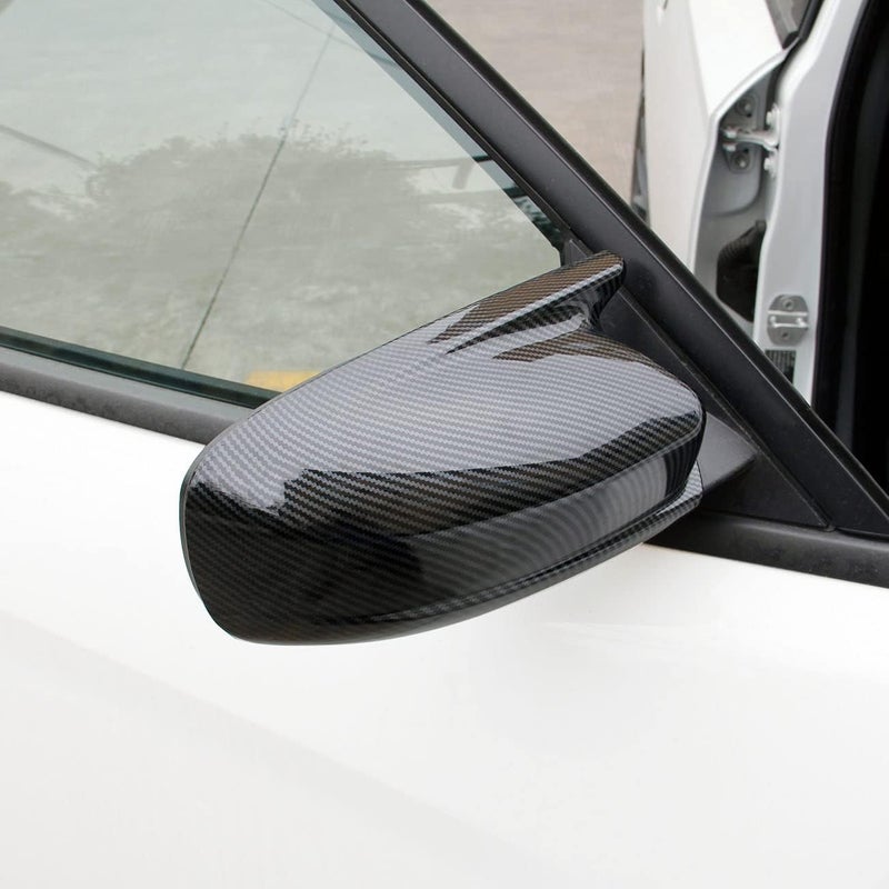 crosselec Carbon Fiber Side Door Mirror Cover Molding Trim for Dodge Charger 2011-2021 (Carbon Fiber Pattern(Horn Style)) - Image 2