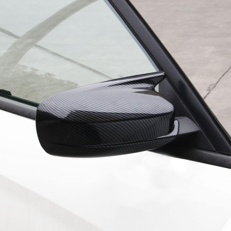 crosselec Carbon Fiber Side Door Mirror Cover Molding Trim for Dodge Charger 2011-2021 (Carbon Fiber Pattern(Horn Style)) - Image 4