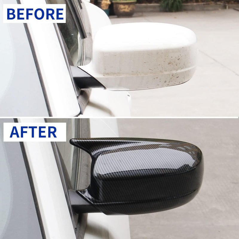 crosselec Carbon Fiber Side Door Mirror Cover Molding Trim for Dodge Charger 2011-2021 (Carbon Fiber Pattern(Horn Style)) - Image 5