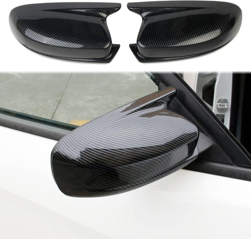 crosselec Carbon Fiber Side Door Mirror Cover Molding Trim for Dodge Charger 2011-2021 (Carbon Fiber Pattern(Horn Style)) - Image 1