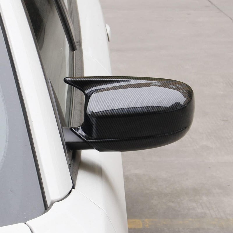 crosselec Carbon Fiber Side Door Mirror Cover Molding Trim for Dodge Charger 2011-2021 (Carbon Fiber Pattern(Horn Style)) - Image 3