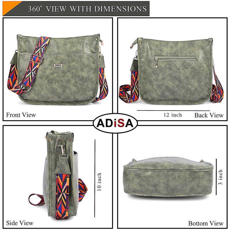 ADISA trendy hobo shoulder handbag for women and girls with crossbody sling belt (AD4082) - Image 2