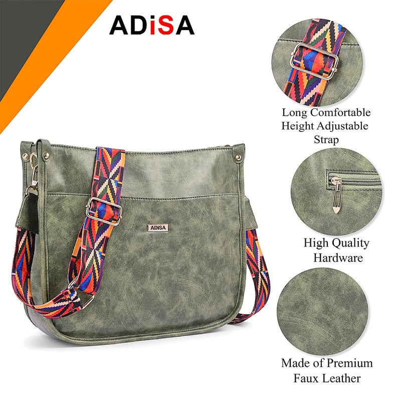 ADISA trendy hobo shoulder handbag for women and girls with crossbody sling belt (AD4082) - Image 3