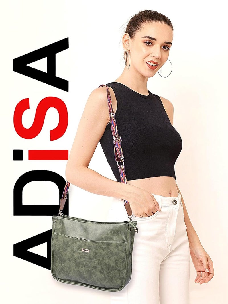 ADISA trendy hobo shoulder handbag for women and girls with crossbody sling belt (AD4082) - Image 5
