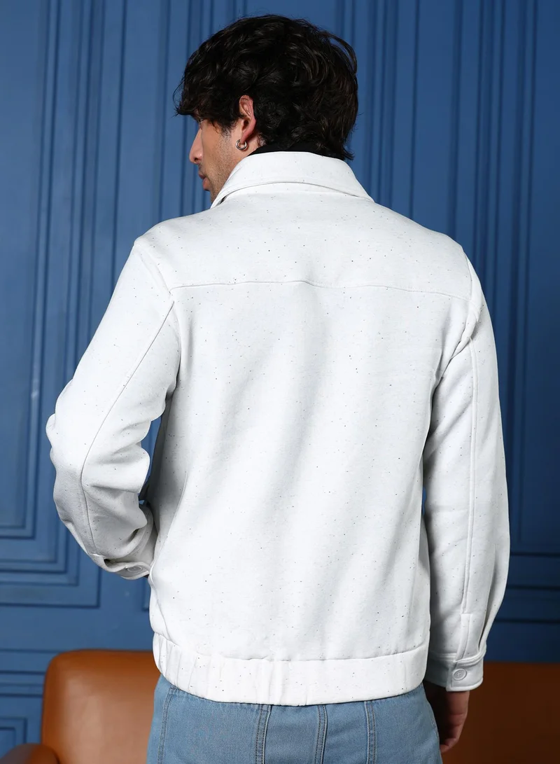 CAHOOT  Men's Cream White Zip-Front Knit Jacket for Men | Best Price UAE