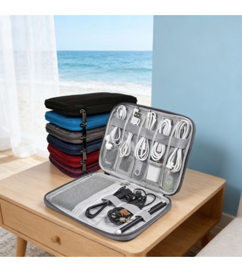 Upgraded Version 8 Elastic Loop Organizer Pouch For Cables Earphones And Drives - Image 5