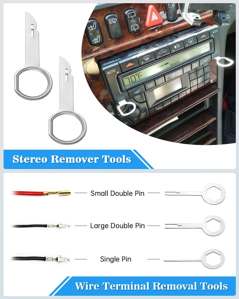 بوراكسي أداة إزالة الحواف من Poraxy 19Pcs، مجموعة أدوات إزالة حواف صوت باب السيارة من لوح السيارة، مجموعة أدوات إزالة التثبيت مع حقيبة تخزين - Image 3