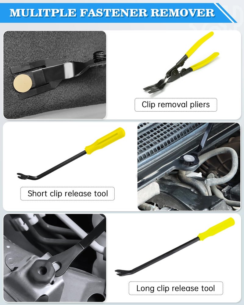 بوراكسي أداة إزالة الحواف من Poraxy 19Pcs، مجموعة أدوات إزالة حواف صوت باب السيارة من لوح السيارة، مجموعة أدوات إزالة التثبيت مع حقيبة تخزين - Image 2