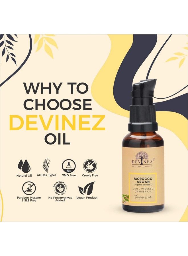 Devinez Moroccan Argan (Argania Spinosa) Coldpressed Oil 50Ml 100% Pure Natural Undiluted For Hair Nourishment Face Skin Body Care Nails & 100% Natural Moisturizer - Image 3