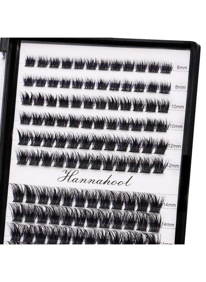Hannahool 12Rows-Large Tray Mixed 8-10-12-14-16Mm/Mixed 14-15-16Mm/Mixed14Mm-16Mm/Mixed 18-20Mm Wide Stem Individual False Eyelashes Dramatic Black Cluster Eyelashes (Mixed 8-10-12-14-16Mm) - Image 2