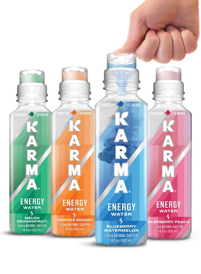 Karma Melon Dragonfruit Energy Water l Caffeinated Natural Energy Drink l Low Calorie Focus and Energy Boost, 18 Fl Oz (Pack of 12) - Image 5