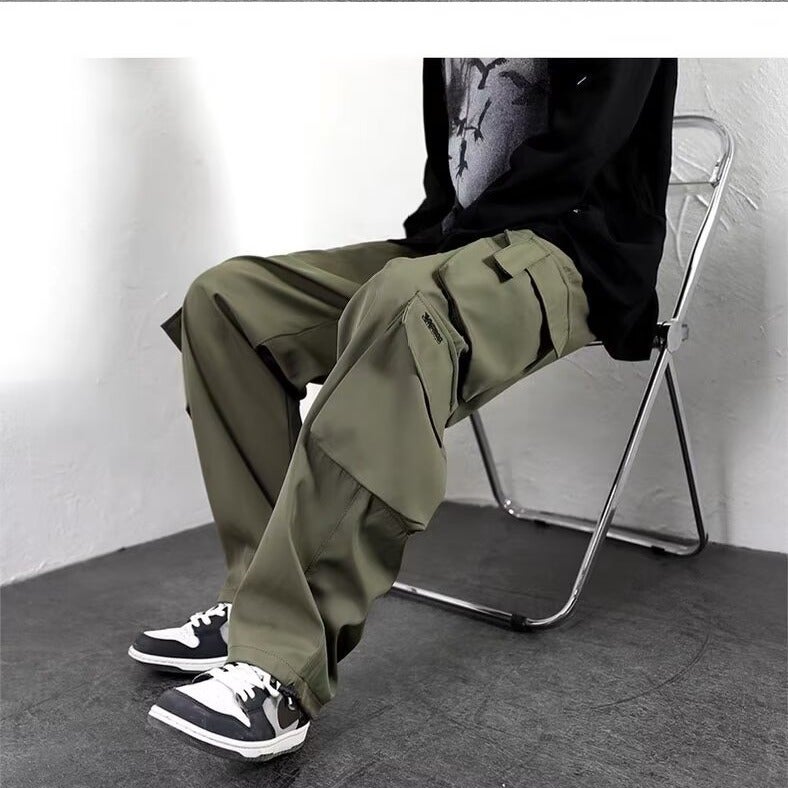 Overalls Men'S Spring And Outdoor Camping Casual Pants Hong Kong Fashion Brand Leg-Tie Sports Paratrooper Pants Men'S Long Pants - Image 3