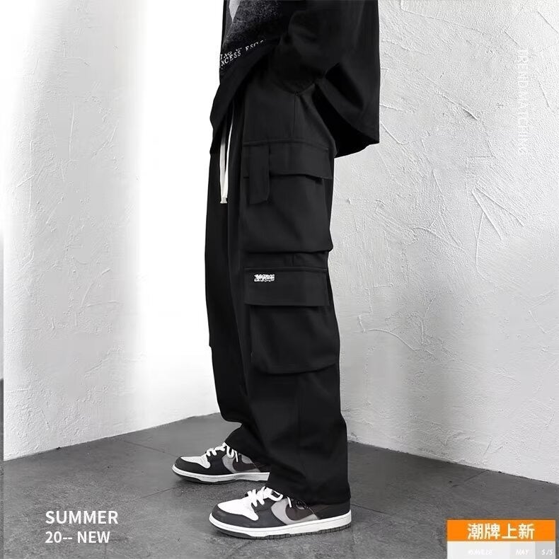 Overalls Men'S Spring And Outdoor Camping Casual Pants Hong Kong Fashion Brand Leg-Tie Sports Paratrooper Pants Men'S Long Pants - Image 5