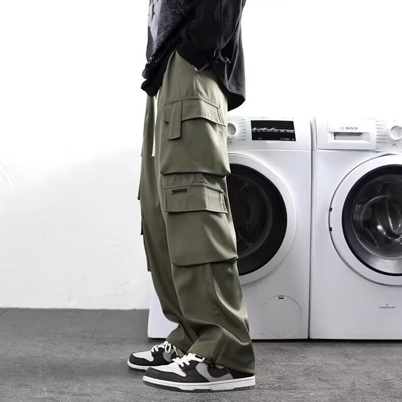 Overalls Men'S Spring And Outdoor Camping Casual Pants Hong Kong Fashion Brand Leg-Tie Sports Paratrooper Pants Men'S Long Pants - Image 4