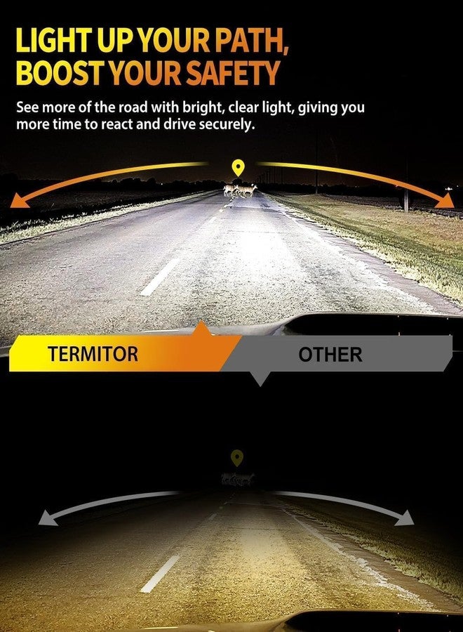 Termitor Latest H4/9003/HB2 Light Bulbs, 50,000LM Brightness, 6500K White Super Bright, 1:1 Halogen Size, 6500 Cool White H4 Fog Lights, No Adapter Required, Easy Install, Non-Polarity, Pack of 2 - Image 2