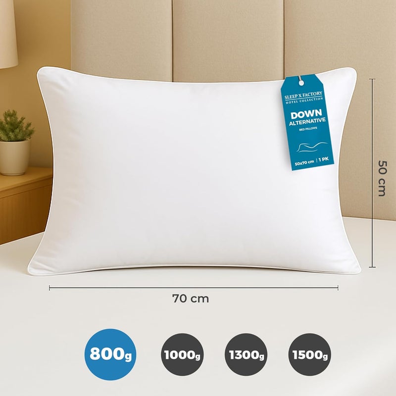 Sleep x Factory وسادة فندق ريلاكس - 100% قطن طبيعي، بديل للريش، متوسطة الثبات - Image 4