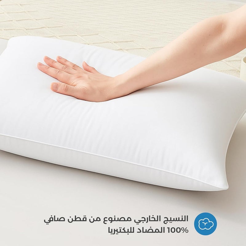Sleep x Factory وسادة فندق ريلاكس - 100% قطن طبيعي، بديل للريش، متوسطة الثبات - Image 5