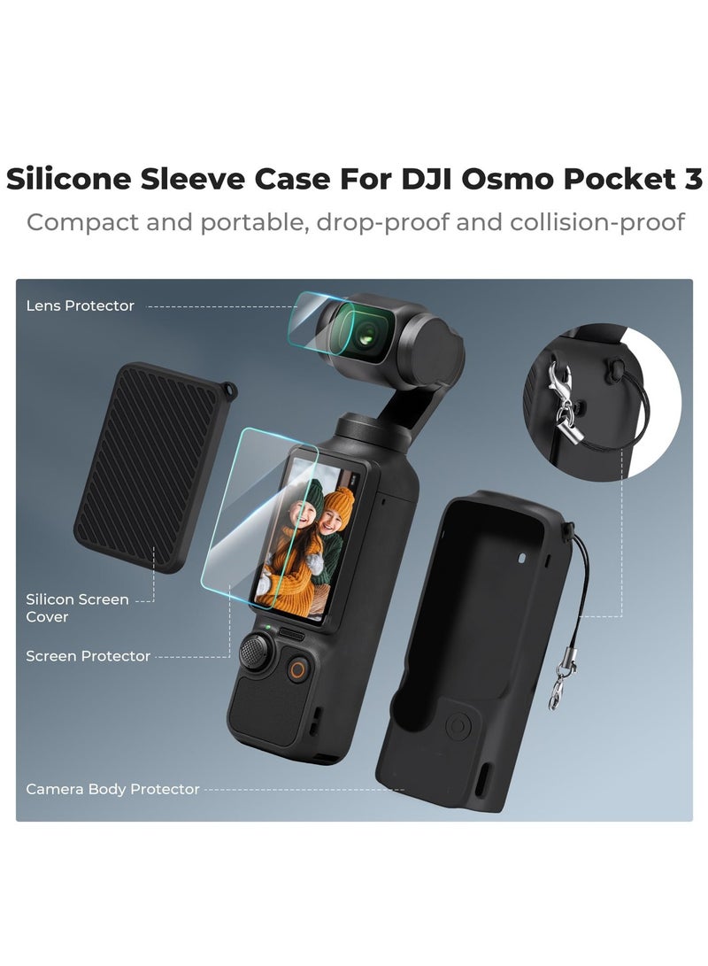 3 in 1 suit for DJI Osmo Pocket 3, Protective Case + Lens & Screen Protector Kit+Bag, Scratch-Resistant Sleeve Skin Cover, Gimbal Action Camera Accessories  - Image 3